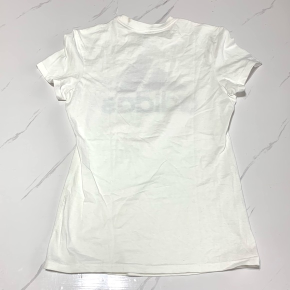 NWOT Adidas Women’s White Round Neck Short Sleeves Tee Size Small - Picture 4 of 8